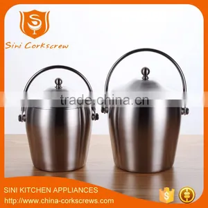 Stainless Steel Wine Beer Ice Bucket With Lid thumbnail-1