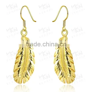 Factory Direct Sale Feather Earrings Jewelry Gold thumbnail-2