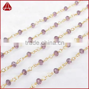 $4/meter by Trade Assurance- Natural Amethyst Stone Beaded Chain Roll-Free Shipping thumbnail-1