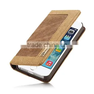 Caseme Jean Series Waterproof Woven Fabrics Case for Iphone SE/5/5S With Inner Card Slot Holder Wallet Flip Case for Iphone se thumbnail-3