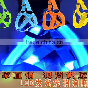 LED Nylon Pet Dog Cat Collar Led Glow Flash Light Dog Puppy Belt Harness Leash Tether Pet Safety Collar Rope thumbnail-2