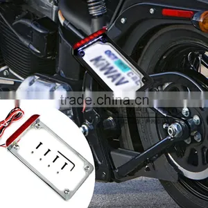 BJ-LPL294-002 Highly Recommended Chrome Motorcycle 4'' X 7'' Tail Light LED License Plate Frame For Harley thumbnail-6