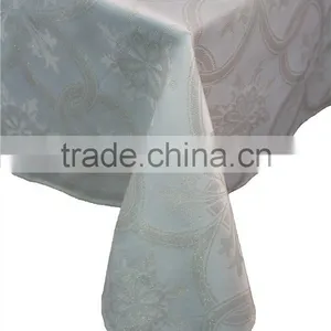 Hot Sale 100% Polyester Elegant White Jacquard Custom Tablecloth thumbnail-1
