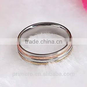 5MM Width Matte 3 Color Ring For Women Girls Gift With Korean Style Fashion Gold Designs Jewelry thumbnail-5