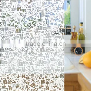 PET English Alphabet Pattern Decorative Film Similar to 3M Window Film thumbnail-1