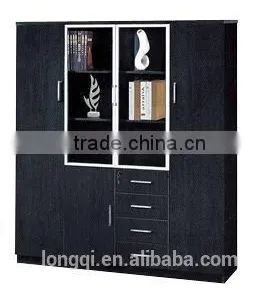 Hot Sale Cheap High Quality 4 Drawer 4 Door Glass Door File Cabinet Bookcase Office Furniture Design thumbnail-1