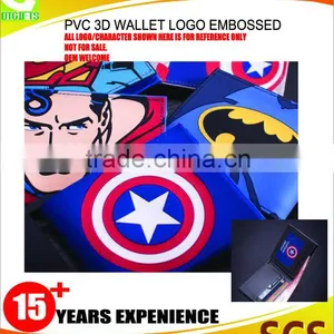 PU 3D Pvc Embossed Logo Promotion Wallet Rfid Leather Men's Wallet thumbnail-1
