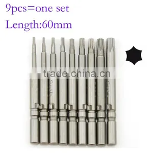 9PCS 801 5mm Round Shank Magnetic Torx Screwdriver Bits Electric Screwdriver Head 60mm AR-27 thumbnail-2