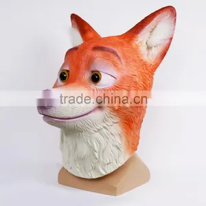 Hot Sale Movie Cosplay Latex Mask Zootopia Fox Nick Wilde Halloween Full Head Animal Mask Costume Prop Accessories thumbnail-3