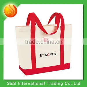 Two-tone Classic Design Carry-all Custom Canvas Tote Bag thumbnail-2