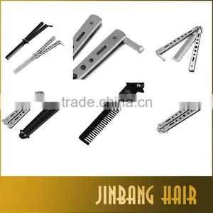 New Design Cheap Price Knife Comb Salon Stainless Steel Mental Trainer Butterfly Knife Comb thumbnail-4