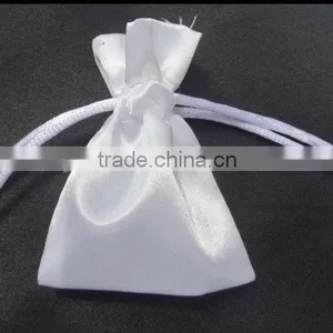 Satin Drawstring Bag White thumbnail-1