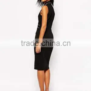 OEM Manufacture Summer Dersses For Women Elegant Pencil Dress With Collar thumbnail-2