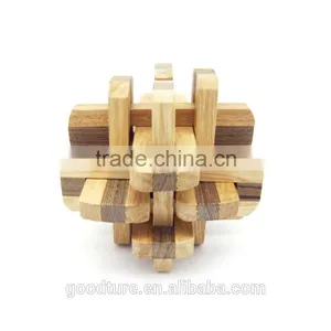 2015 Hot Sale Wooden IQ Intelligent Puzzle Magic Puzzle Kongming Lock Brain Teaser Model Number GAD1089 thumbnail-4