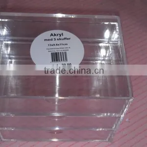2015 New Design Clear Acrylic Makeup Organizer With 3 Storage Boxes&Bins thumbnail-1