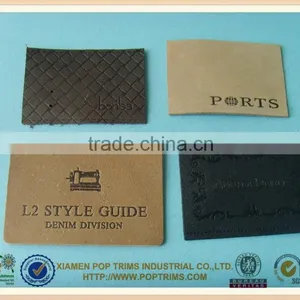 Genuine Customized Jeans Leather Label With Embossed Logo for Garment thumbnail-1