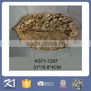 Colorful Home Decorative Items Ceramic Leaf Plate thumbnail-5