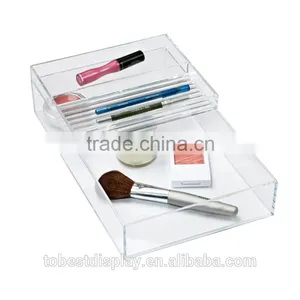 Excellent Acrylic Trays Wholesale,clear Acrylic Tray for Cosmetic Tool With Dividers thumbnail-3