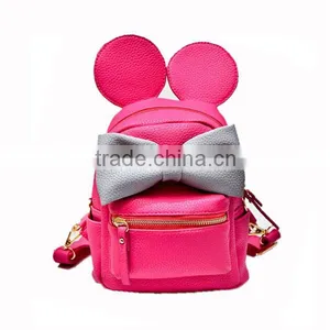 Mic-key Bow Beautiful Schoolbags Teenage High School Backpack for Girls thumbnail-1