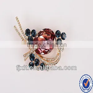 Hot Sale Fashionable Luxury Austrian Crystal 925 Sterling Silver Brooch thumbnail-1