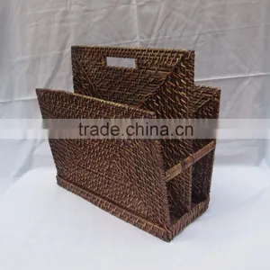 Magazine Rattan Bamboo Baskets New Style Brown Colour thumbnail-2