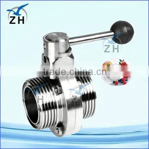 Stainless Steel Sanitary Threaded Butterfly Valve thumbnail-2