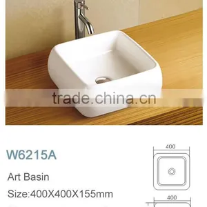 Bathroom Ceramic Square High Above Counter Art Wash Basin thumbnail-2