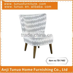 Solid Wood Chair for Cafe,Wing Back Leisure Chair,KD Antique Finish Rubber Wood Legs,piping Around Seat,TB-7492 thumbnail-1