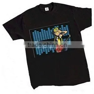 Electroluminescent /long Lifetime Sound Activated el T-shirt With Different Designs thumbnail-6