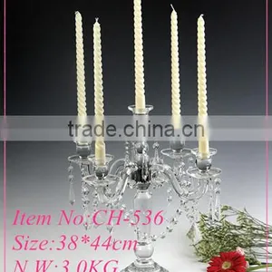Wedding Decorative Crystal Glass Candelabra for Event thumbnail-2
