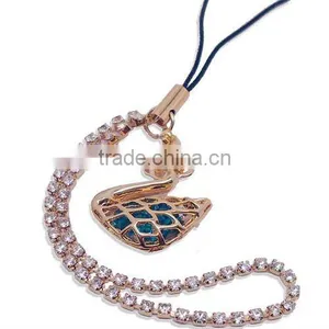 SP1017 Cellphone Lanyard With Swan Charm thumbnail-1
