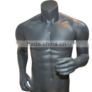 Black Matte Muscle Fiberglass Stand Mannequin Sport For Sportwear Display thumbnail-5