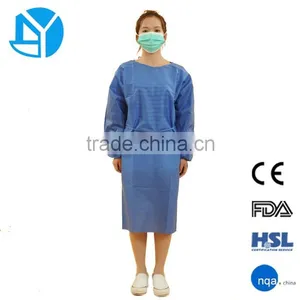 Spunlace Nonwoven White Long Sleeved Protective Gown thumbnail-1