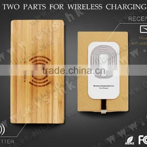 1000 mA Real Wood Mobile Phone Charger Wireless Charger With 5V 1A QI for Iphone, for Samsung thumbnail-1
