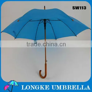 24" Wooden Straight Umbrella Auto/solid Color thumbnail-1