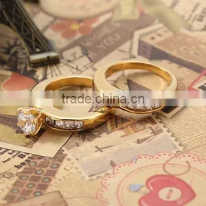 2016 New Fashion Wholesale Stainless Steel Wedding Gold Ring Jewelry thumbnail-4