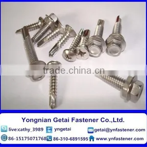 Self-drilling and Tapping Screws With Collar ,Hexagon Flange Head , HDG /Galvanized With Black /yellow Zinc Plated/blue White thumbnail-3