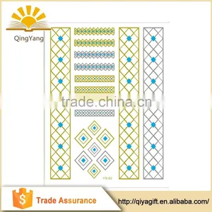 Silvery Gold Hand Tattoo Sticker Flash Non Toxic Customized Waterproof Temporary Tattoo Sticker thumbnail-4