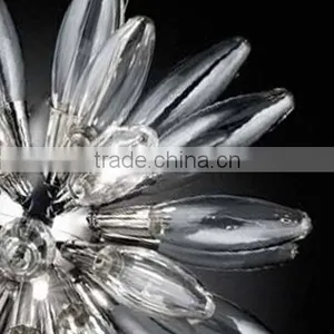 Pendant Light With Hotel Lobby Glass Column Modern Chandeliers thumbnail-3