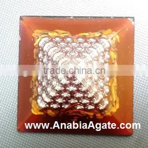 Red Colour Orgone Pyramid With Silver Pearl,s : Wholesale Orgone Pyramid thumbnail-4
