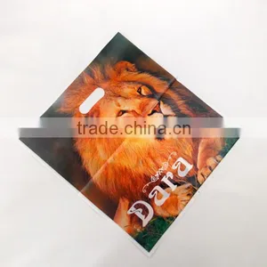 Customized Printing Die Cut Patch Handle Bag, Die Cut Hang Hole Bag, Die Cut Poly Bags thumbnail-1