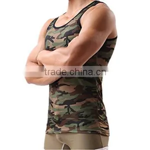 Men's Gym Sleeveless Camo Vest Tank Top thumbnail-3