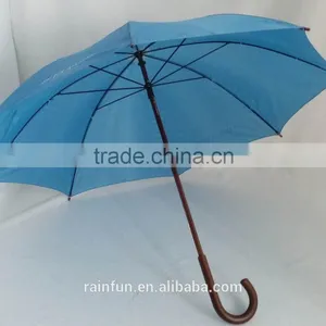 Sky Blue Windproof Manual Open Long Umbrella thumbnail-1