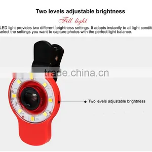 Universal Clip-On Selfie LED Light With Colored Filters And Camera Lens Kit For Smart Phones Tablets thumbnail-6