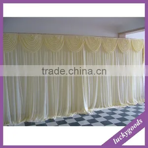 Wholesale Cream White 6x3m Backdrop Pipe and Drape for Wedding thumbnail-1