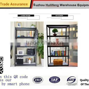 Durable Black Boltless Rivet Shelving Retail 600*300*1520 Metal Racks For Storage thumbnail-1