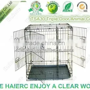 Haierc Triple Dog Crate Folding Metal Dog Cage Dog Crate thumbnail-1