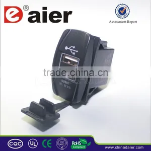 Rocker Switch Type USB Socket With 12V LED Lamp thumbnail-1