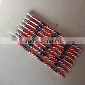 USA Flag Design Film Faced Wooden Pencil for Africa thumbnail-5