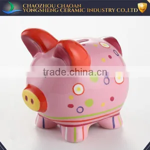 Wholesale Hand Paint Ceramic Money Box in Pig Shape thumbnail-3
